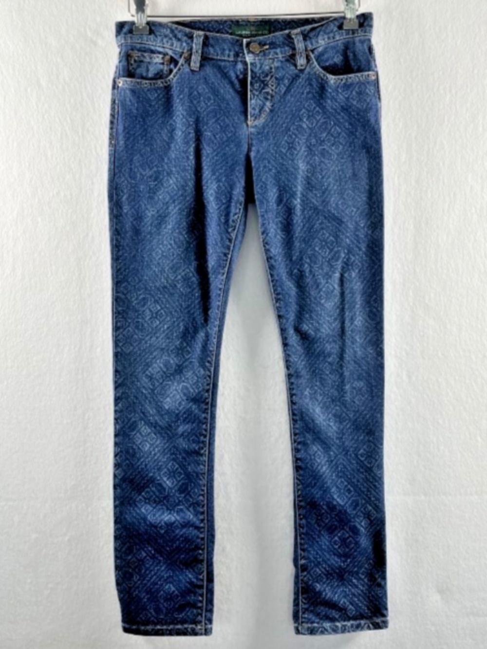 Ralph Lauren Jeans LRL Modern Skinny Mosaic Print Size 4 Women's #3227
